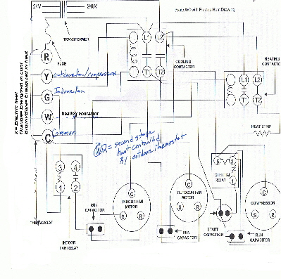 Thermo wiring, contactor relay coil motor